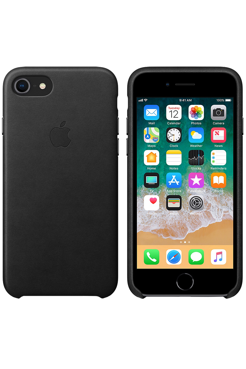 Coque en cuir pour iPhone 8 Plus / 7 Plus noir