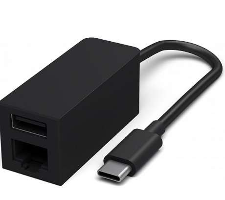 Adaptateur Microsoft USB-C vers Ethernet et USB noir