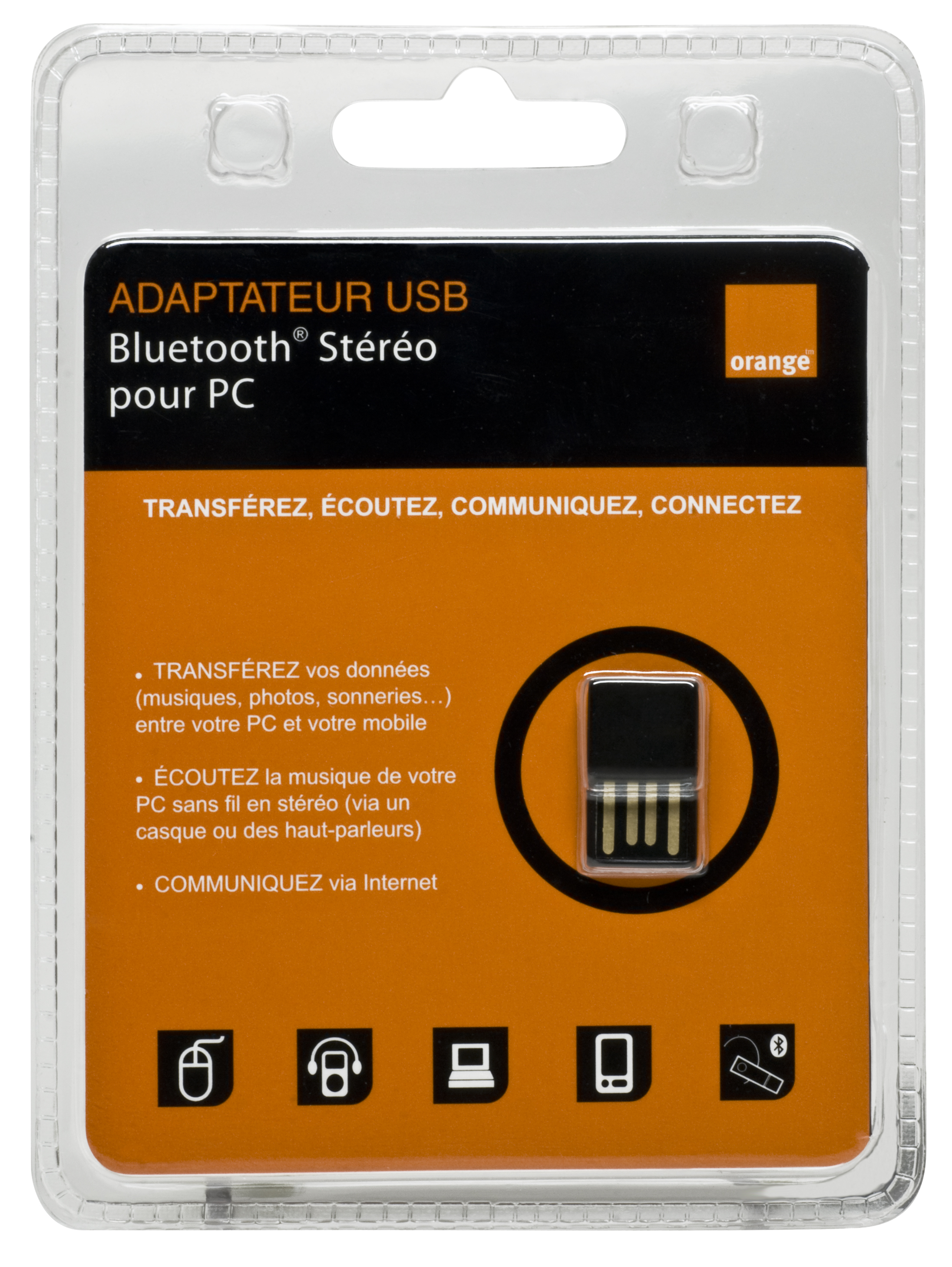 Mini Clé USB Bluetooth  Stéréo 2.1+ EDR