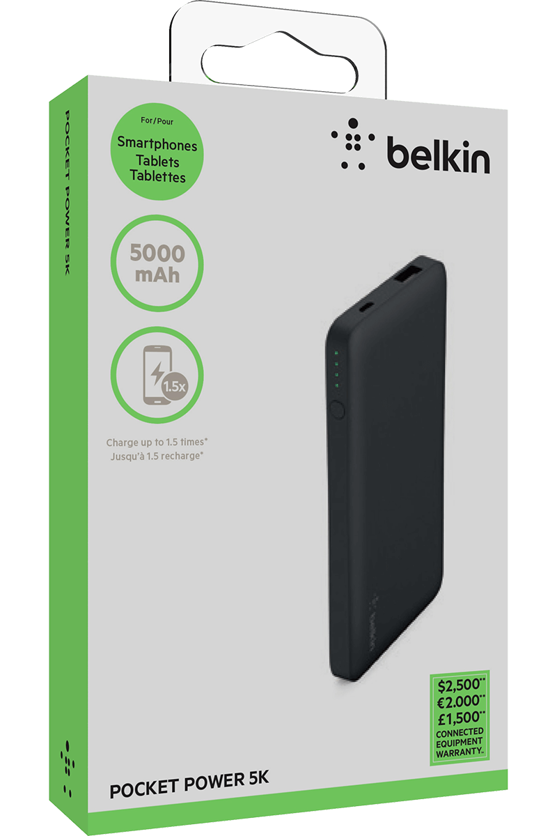 Batterie de secours Belkin 5 000 mAh noir