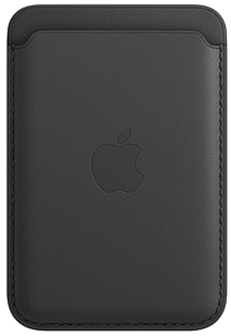 Porte-cartes en cuir avec MagSafe pour iPhone noir