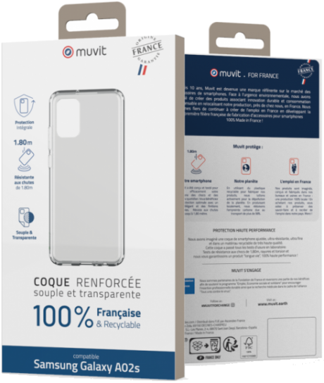 Coque renforcée Made in France Samsung Galaxy A02 transparente