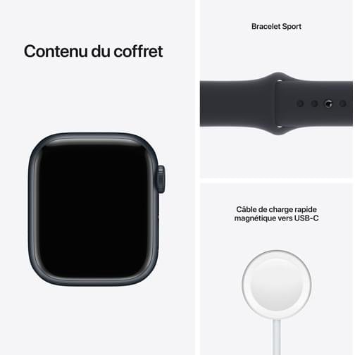 Apple Watch Series 7 4G 45mm noir 32Go
