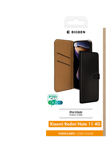 Etui folio Wallet Xiaomi Redmi Note 11 4G noir