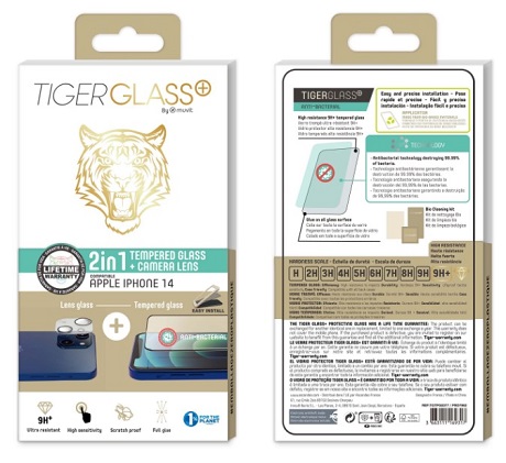 Pack Film Tiger Glass+ iPhone 14 transparente