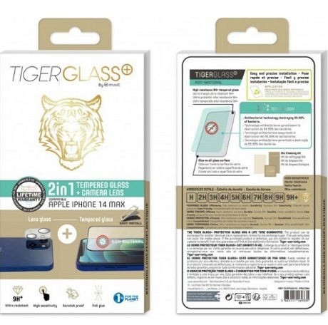 Pack Film Tiger Glass+ iPhone 14 Max transparente