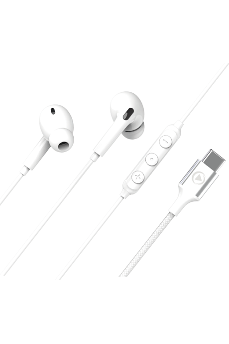 Ecouteurs filaires Force Play intra-auriculaire type C blanc