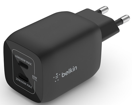 Tête de charge double port USB-C 65W Belkin noir