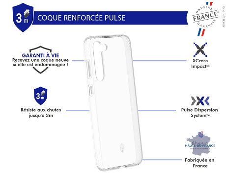 Coque Force Case Pulse Galaxy S23 FE Origine France Garantie transparente