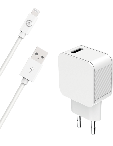 Chargeur secteur 12W USB-A vers Lightning blanc
