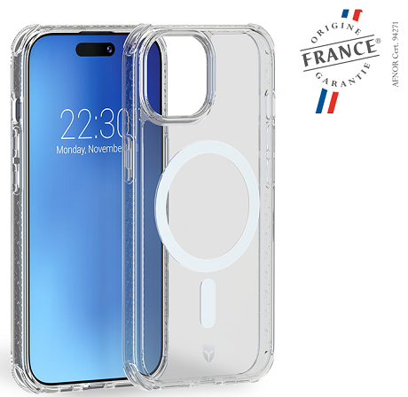 Coque Force Case Air MagSafe iPhone 15 Origine France Garantie transparente