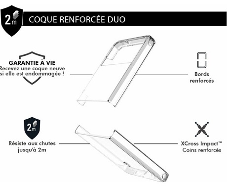 Coque duo renforcée Force Case Galaxy Z Flip 4 transparente