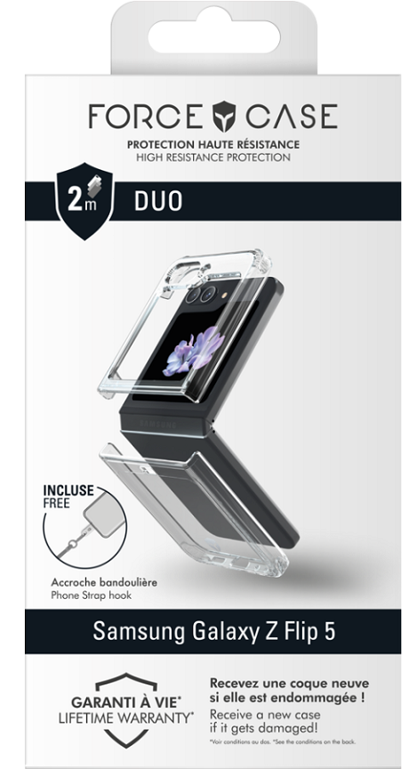 Coque duo renforcée Force Case Galaxy Z Flip 5 transparente