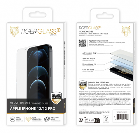 Film Tiger Glass+ rec iPhone 12 transparente