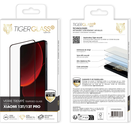 Film Tiger Glass+ recyclé Xiaomi 13T/13T Pro transparente