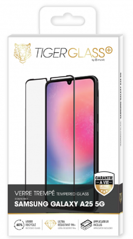 Film Tiger Glass+ recyclé Galaxy A25 5G transparente