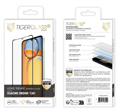 Film Tiger Glass+ recyclé Xiaomi Redmi  13C 4G transparente