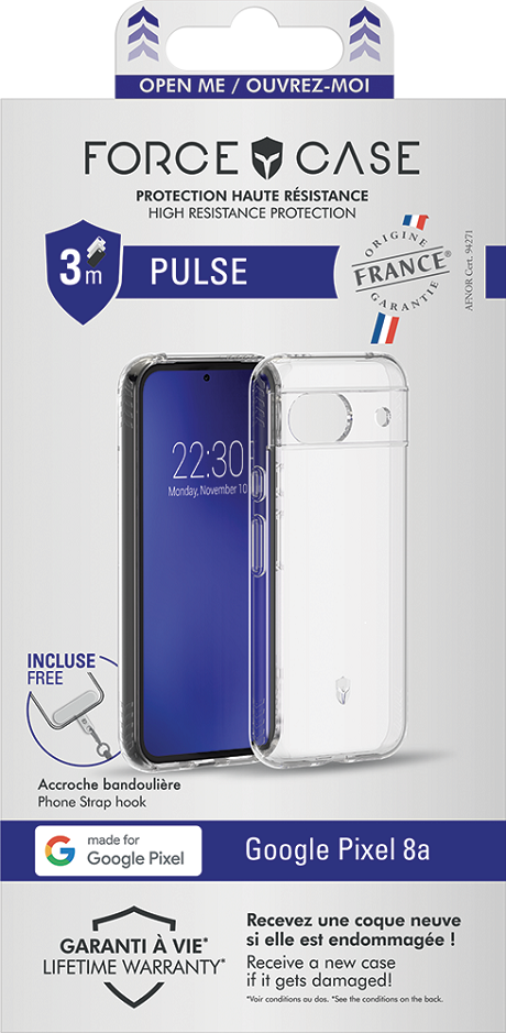 Coque Force Case Pulse MFG  Pixel 8a transparente