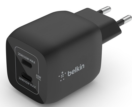 Tête de charge Belkin USB-C 2 ports 45W noir