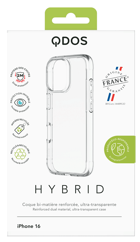 Coque Hybrid Qdos iPhone 16 Origine France Garantie