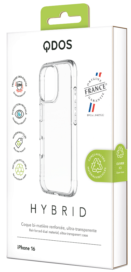 Coque Hybrid Qdos iPhone 16 Origine France Garantie