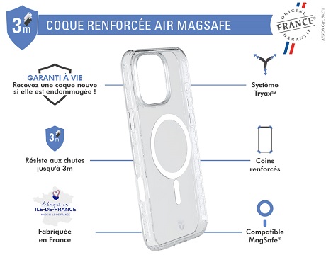 Coque Force Case Air MagSafe iPhone 16 Pro OFG transparente