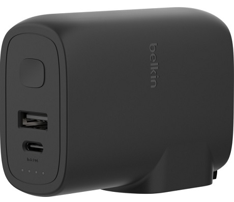 Chargeur secteur Travel 2 ports avec batterie inclus noir