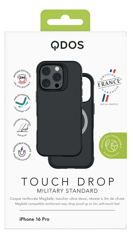 Coque Touch Drop MagSafe OFG iPhone 16 Pro noir