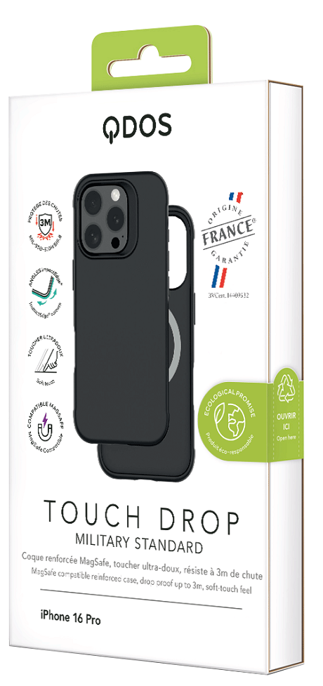 Coque Touch Drop MagSafe OFG iPhone 16 Pro noir