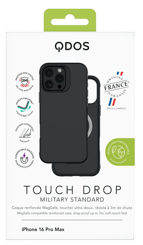 Coque Touch Drop MagSafe OFG iPhone 16 Pro Max noir