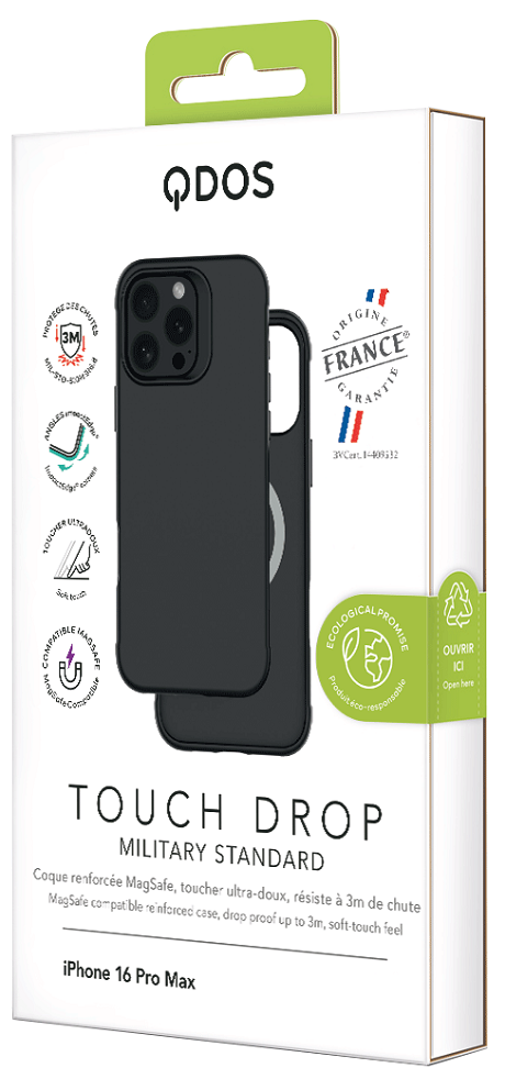 Coque Touch Drop MagSafe OFG iPhone 16 Pro Max noir