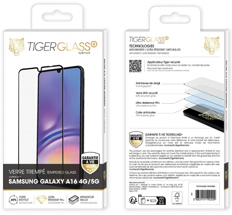 Film Tiger Glass+ recyclé Samsung Galaxy A16 5G transparente