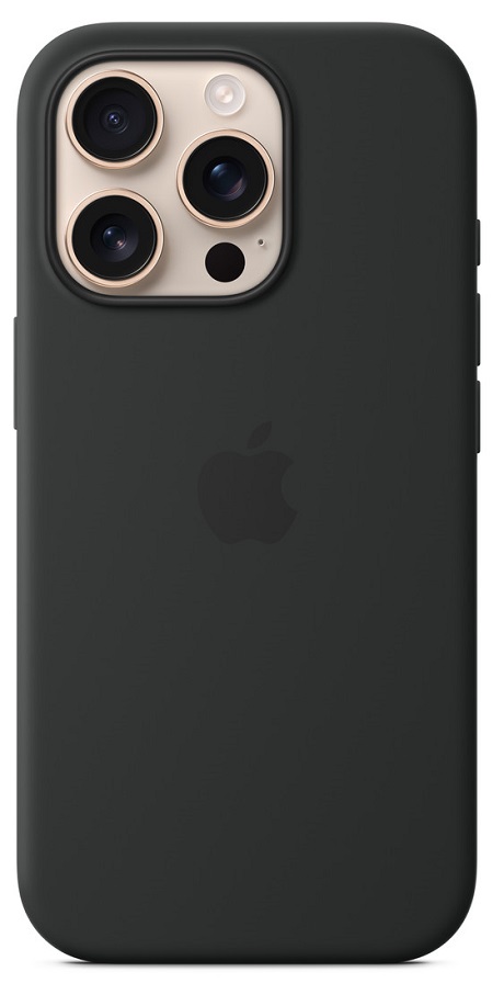 Coque en silicone avec MagSafe Apple iPhone 16 Pro noir