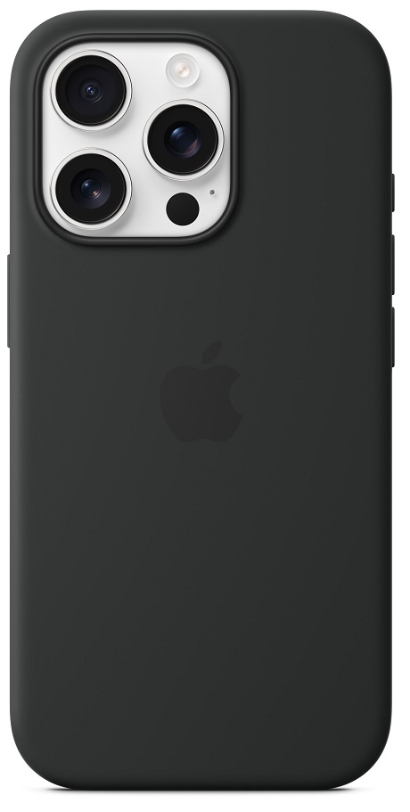 Coque en silicone avec MagSafe Apple iPhone 16 Pro noir