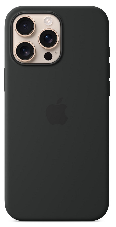 Coque en silicone avec MagSafe Apple iPhone 16 Pro Max noir