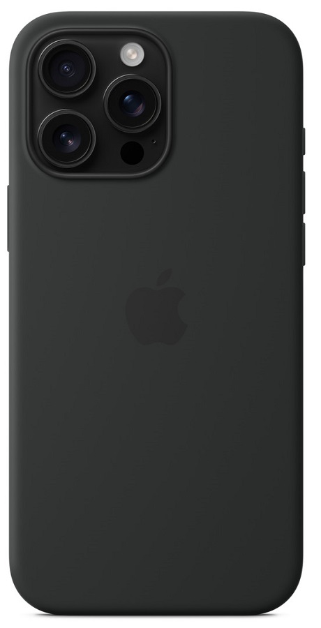 Coque en silicone avec MagSafe Apple iPhone 16 Pro Max noir