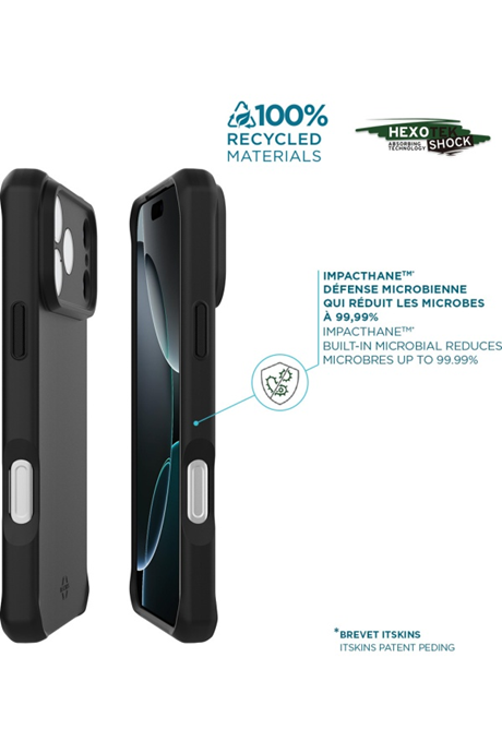 Coque renforcée Spectrum Black Itskins iPhone 17 Pro noir