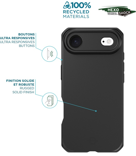 Coque renforcée Spectrum Black Itskins iPhone 17 Pro noir