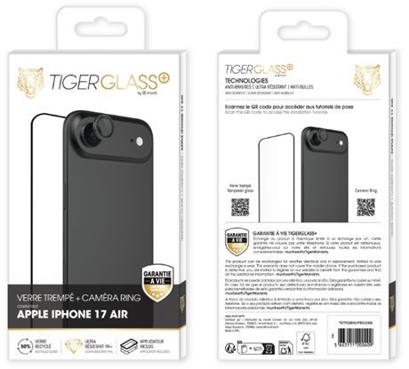 Pack Film Tiger Glass+ recyclé iPhone 17 transparente