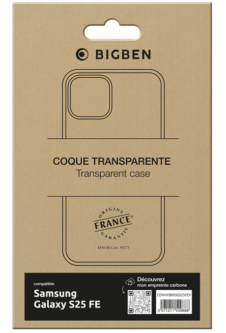 Coque Hybrid Bigben OFG Galaxy S25 FE transparente