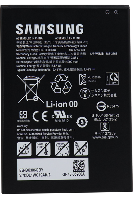 Batterie amovible 4900mAh Galaxy Tab Active5 et Pro noir