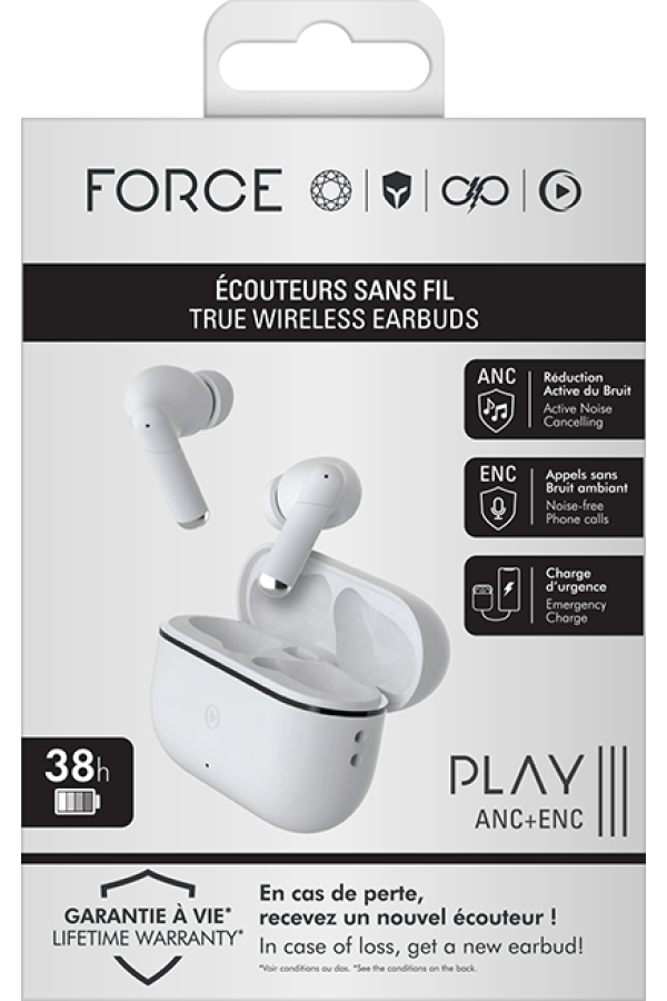Ecouteurs Force Power 3 blanc