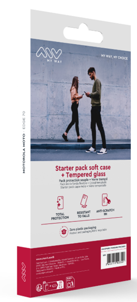 Bundle coque + verre trempé Motorola Edge 70 transparente