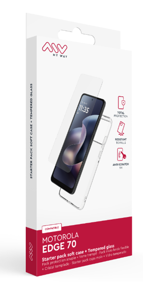Bundle coque + verre trempé Motorola Edge 70 transparente