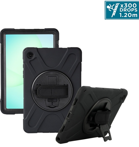 Coque renforcée ALLincase Galaxy Tab A11+ avec sangle noir