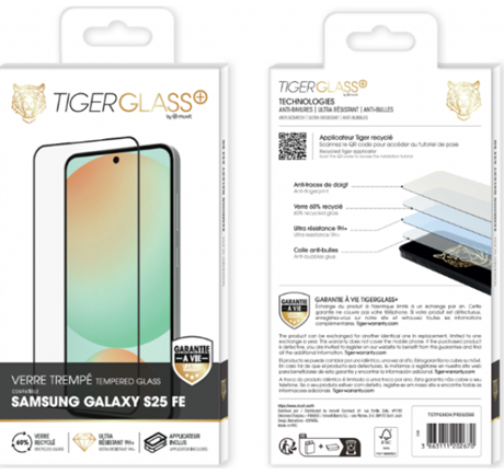 Film Tiger Glass+ recyclé Samsung Galaxy S25 FE transparente