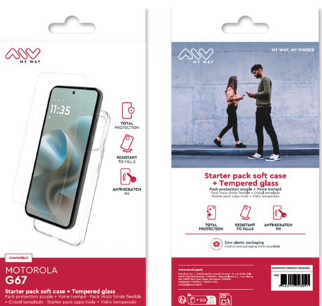 Pack Coque + Verre trempé Motorola G67 transparente