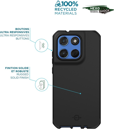 Coque renforcée Spectrum Black Itskins Motorola G67 noir