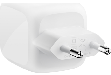 Tête de charge rapide double ports USB-C 67W Belkin blanc
