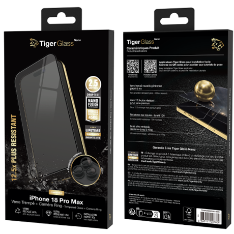 Film Tiger NanoFusion et caméra ring iPhone 18 Pro Max